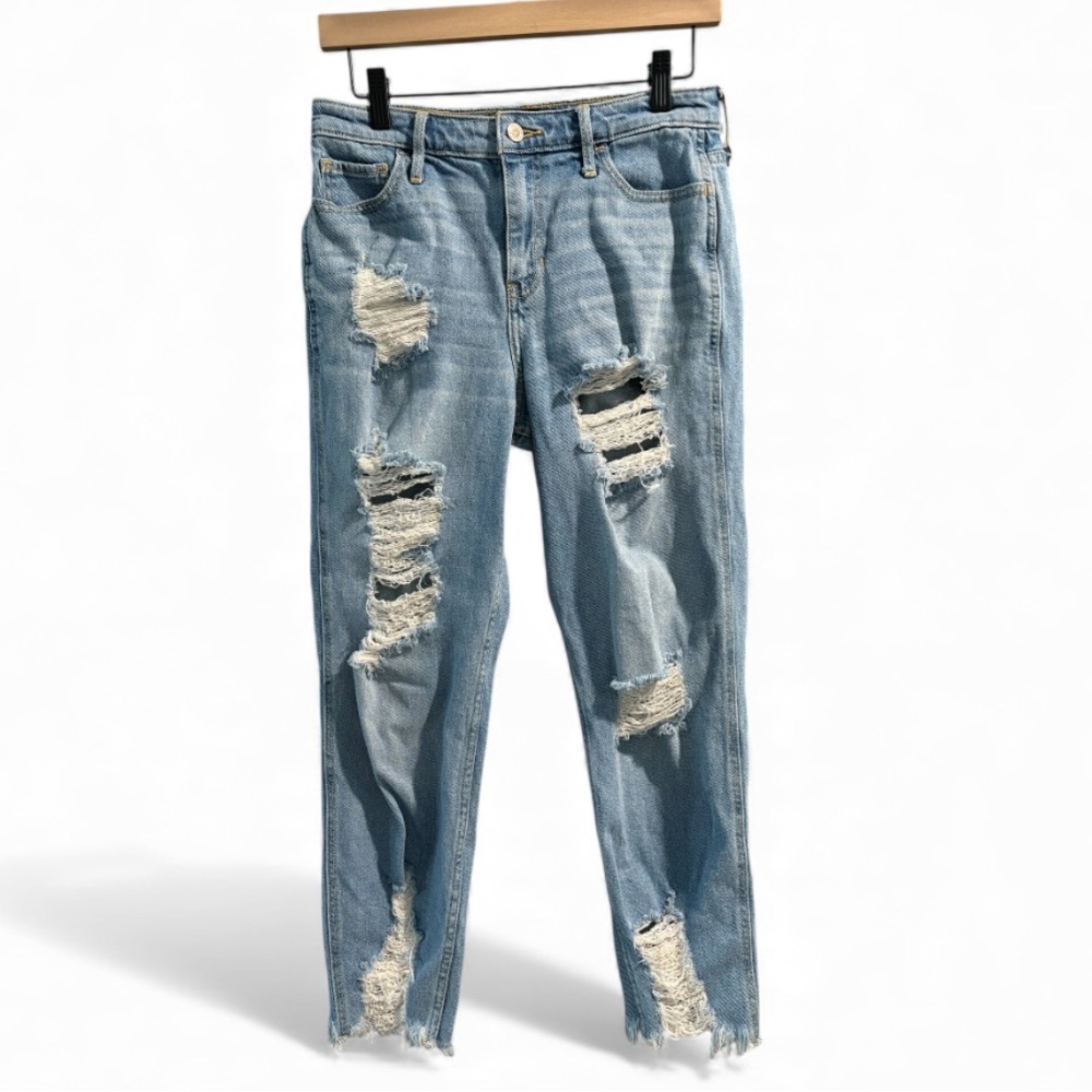 Hollister‎ Distressed Light Wash High Rise Slim Straight- Size 9 / 29